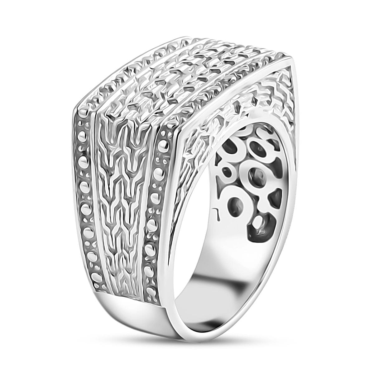 Bali Legacy Sterling Silver Rectangular Signet Ring, Silver Wt. 10.80 Gms. 8339939 2