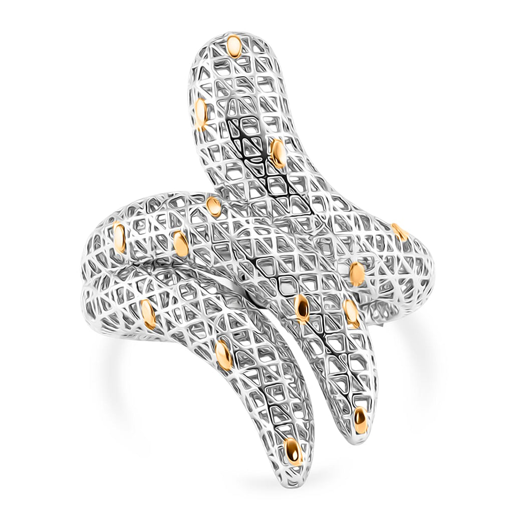 D'Joy Two Tone Plated Sterling Silver Ring
