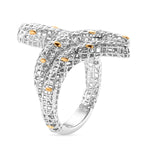 D'Joy Two Tone Plated Sterling Silver Ring