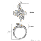 D'Joy Two Tone Plated Sterling Silver Ring