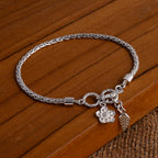 D'Joy Sterling Silver T-Bar Bracelet (Size 7.5-8), Silver Wt. 9.50 Gms.