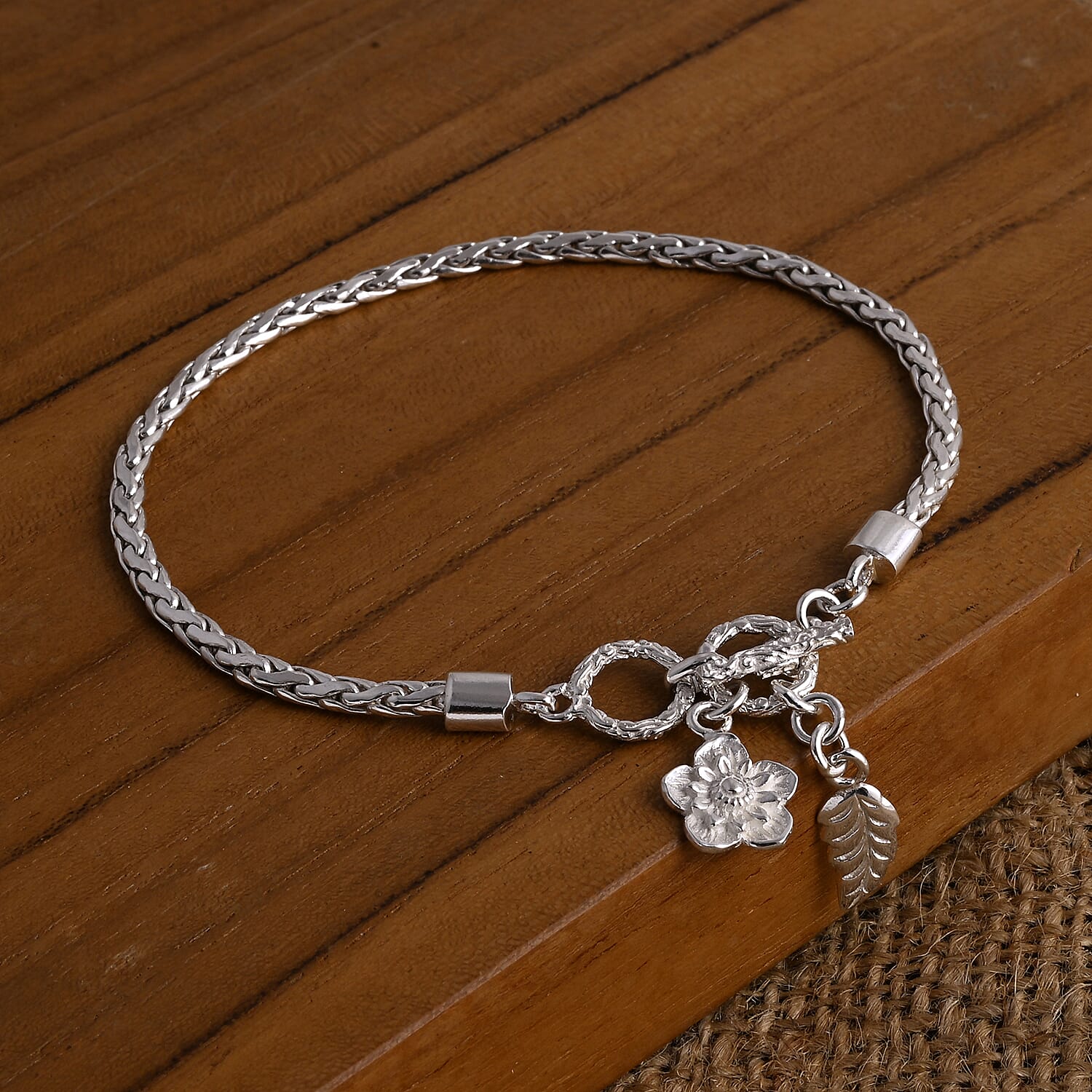 D'Joy Sterling Silver T-Bar Bracelet (Size 7.5-8), Silver Wt. 9.50 Gms. 8261229 1