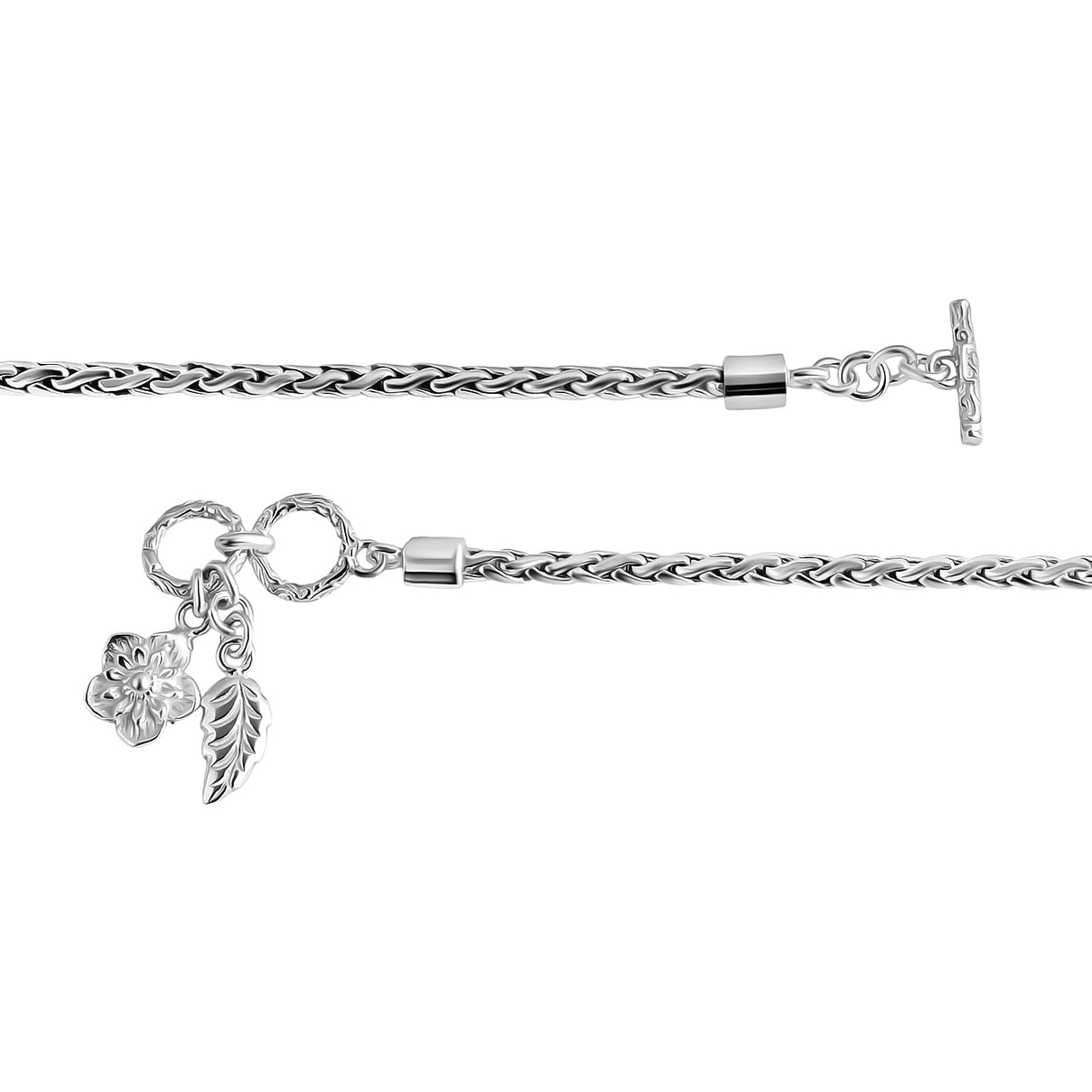D'Joy Sterling Silver T-Bar Bracelet (Size 7.5-8), Silver Wt. 9.50 Gms. 8261229 4