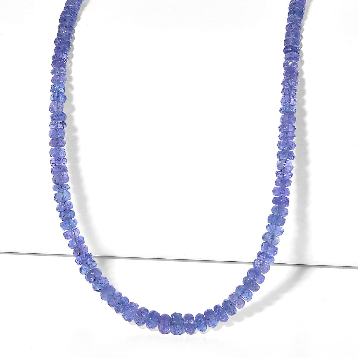 D'Joy - Tanzanite Necklace (Size - 18+2 Ext) in Rhodium Overlay Sterling Silver 70.00 Ct. 8550992 0