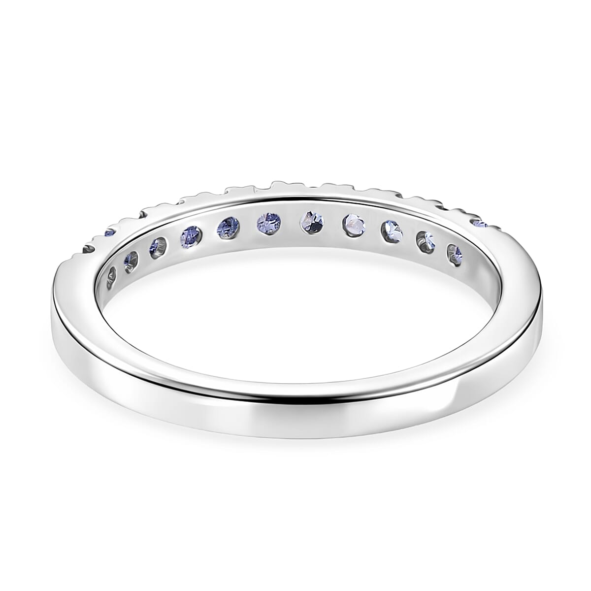 D'Joy Tanzanite Half Eternity Band Ring in Rhodium Overlay Sterling Silver 8532008 5