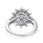 D'Joy Tanzanite & Moissanite Ring in Rhodium Overlay Sterling Silver 1.31 Ct.