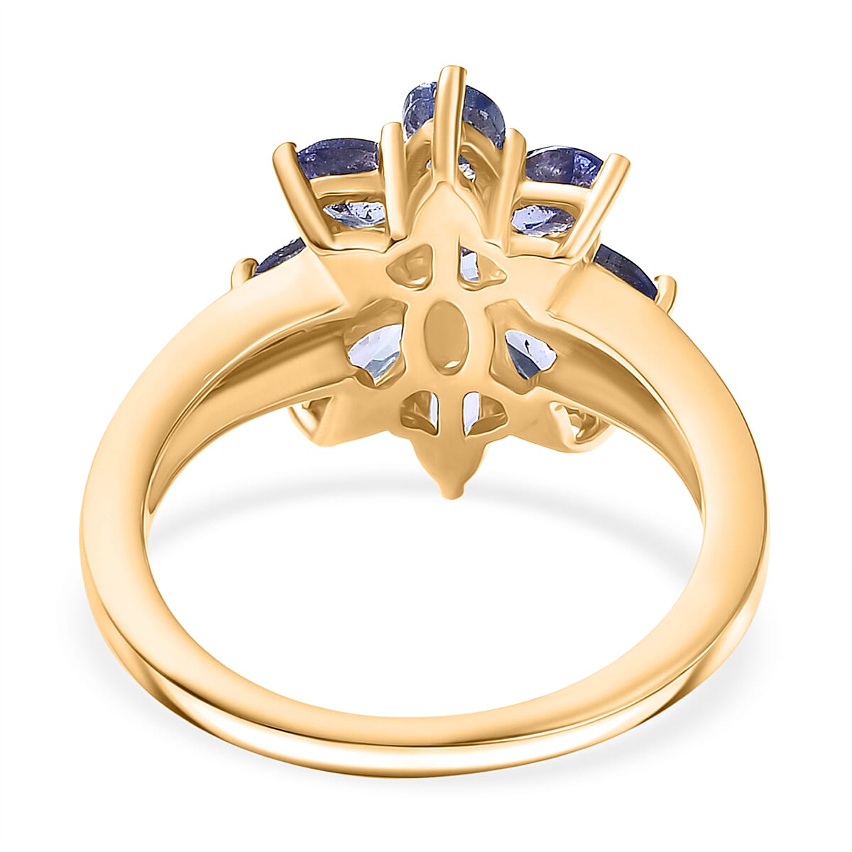 D'Joy Tanzanite Floral Ring in Yellow Gold Plated Sterling Silver 2.12 Ct. 8276819 5