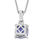 D'Joy - Tanzanite Solitaire Pendant with Chain (Size 20) in Rhodium Overlay Sterling Silver 1.35 Ct.