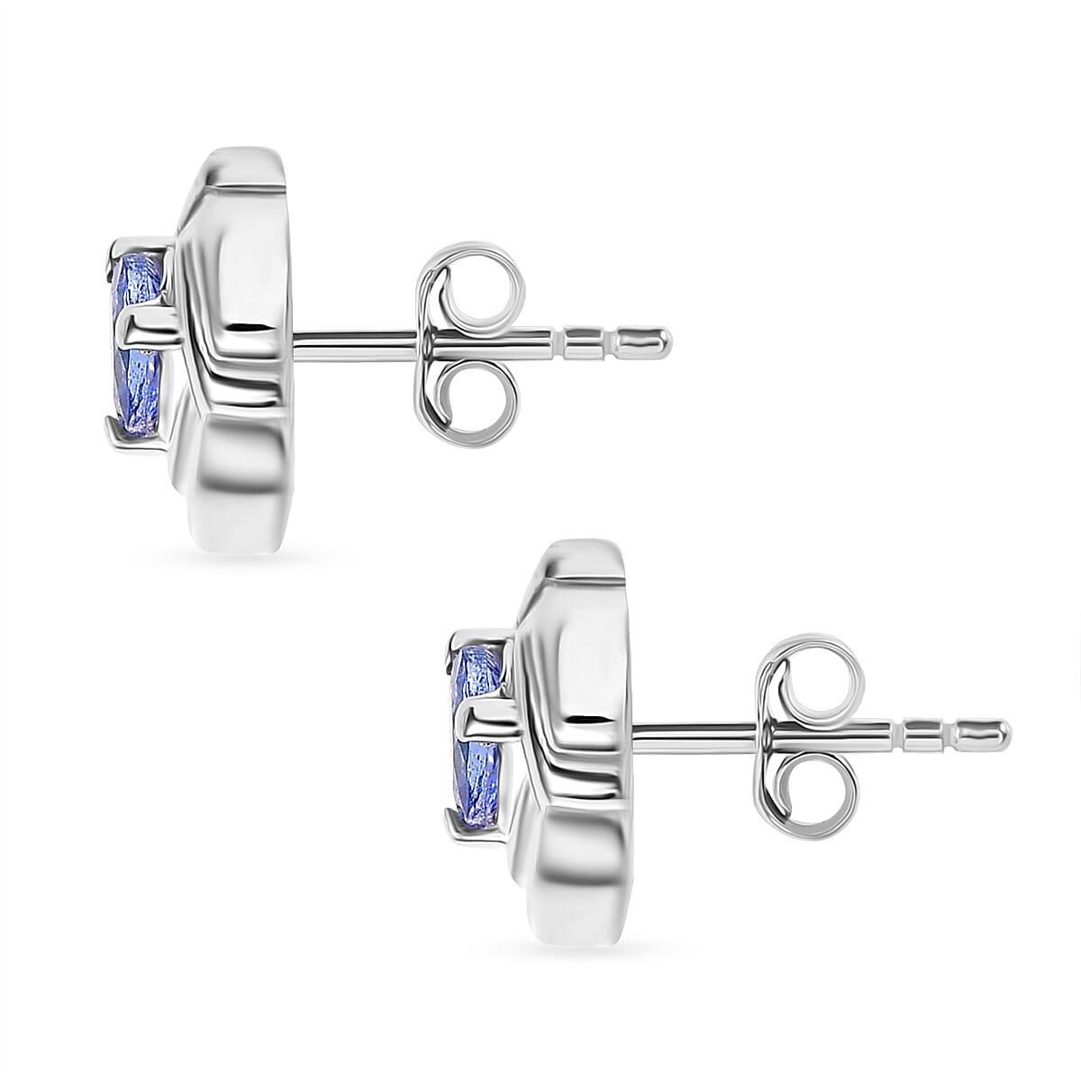 D'Joy Tanzanite Solitaire Stud Push Post Earring in Platinum Overlay Sterling Silver 8302297 4