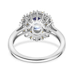 D'Joy Tanzanite, White Diamond & Yellow Diamond Ring in Rhodium Overlay Sterling Silver 1.75 Ct.
