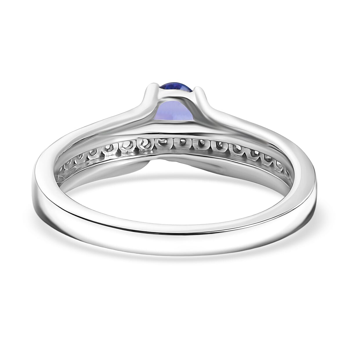D'Joy Premium Tanzanite &amp; White Zircon Ring in Platinum Overlay Sterling Silver 1.01 Ct. 8260374 5