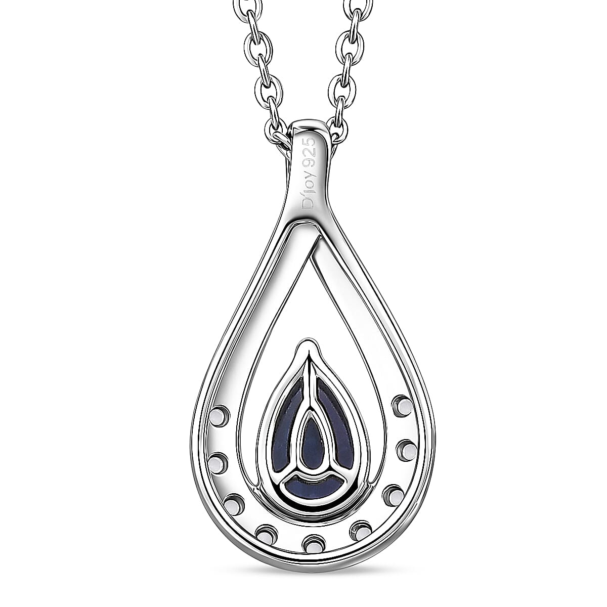 D'Joy - Tanzanite &amp; White Zircon Pendant with Chain (Size 20) in Platinum Overlay Sterling Silver V32534109 5