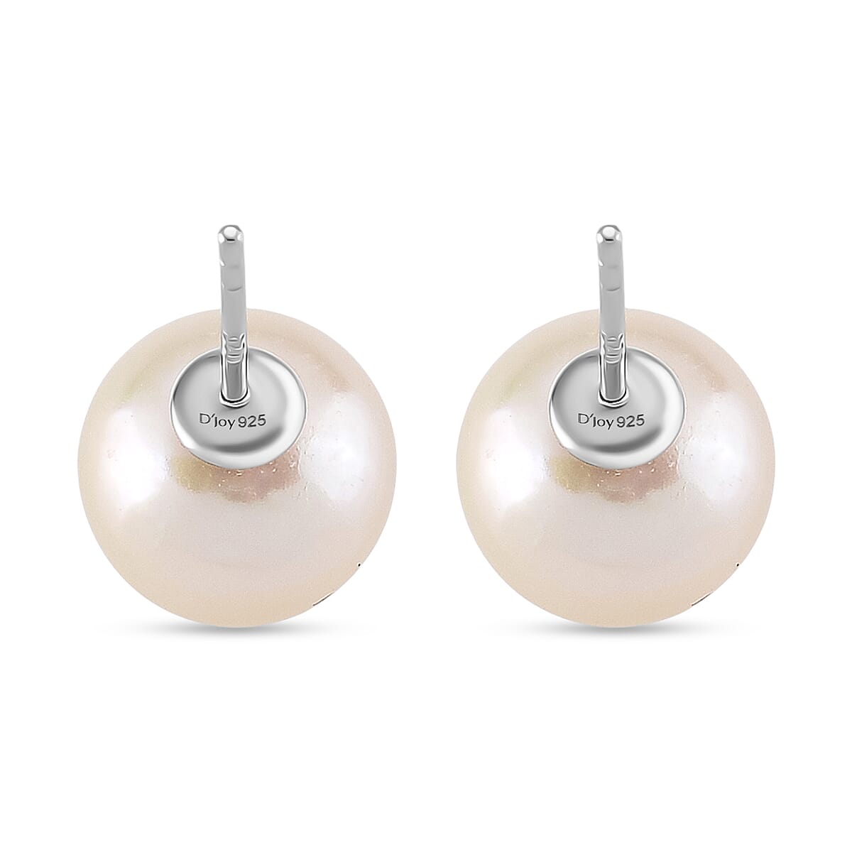 Premium White Edison Pearl (10MM) Earrings with Push Backs in Rhodium Overlay Sterling Silver 8315800 5