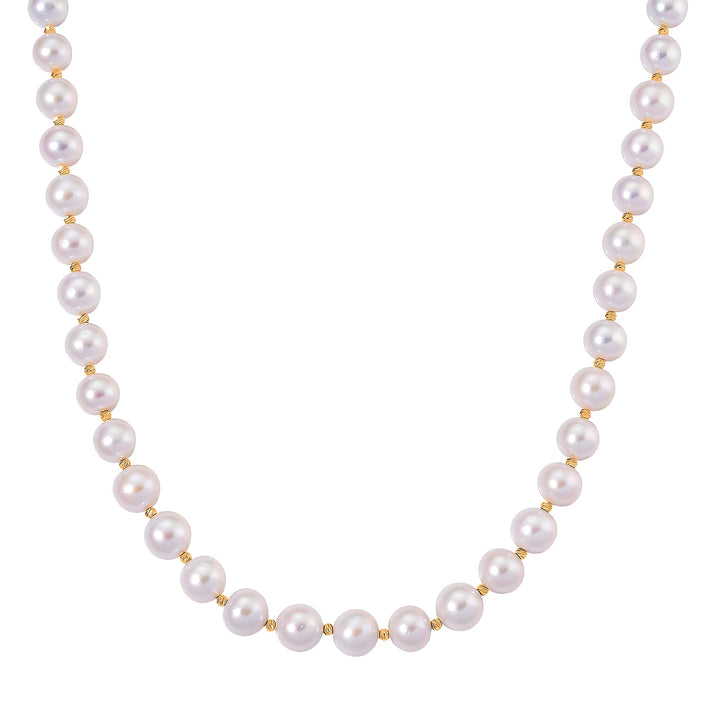 AAA Top Lustre Edison Pearl (12mm) Beads Necklace (Size 20) with Magnetic Clasp in Gold Plated Sterling Silver, 8356934 1