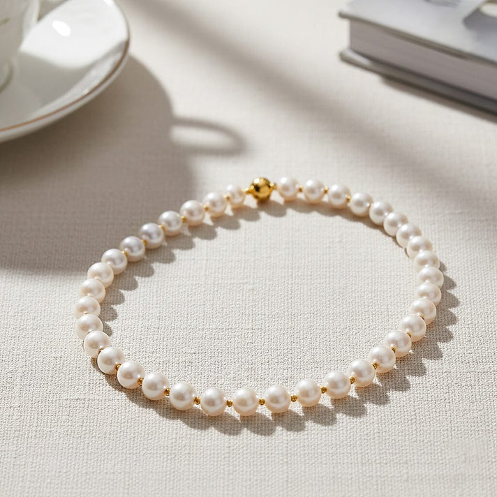 AAA Top Lustre Edison Pearl (12mm) Beads Necklace (Size 20) with Magnetic Clasp in Gold Plated Sterling Silver, 8356934 2