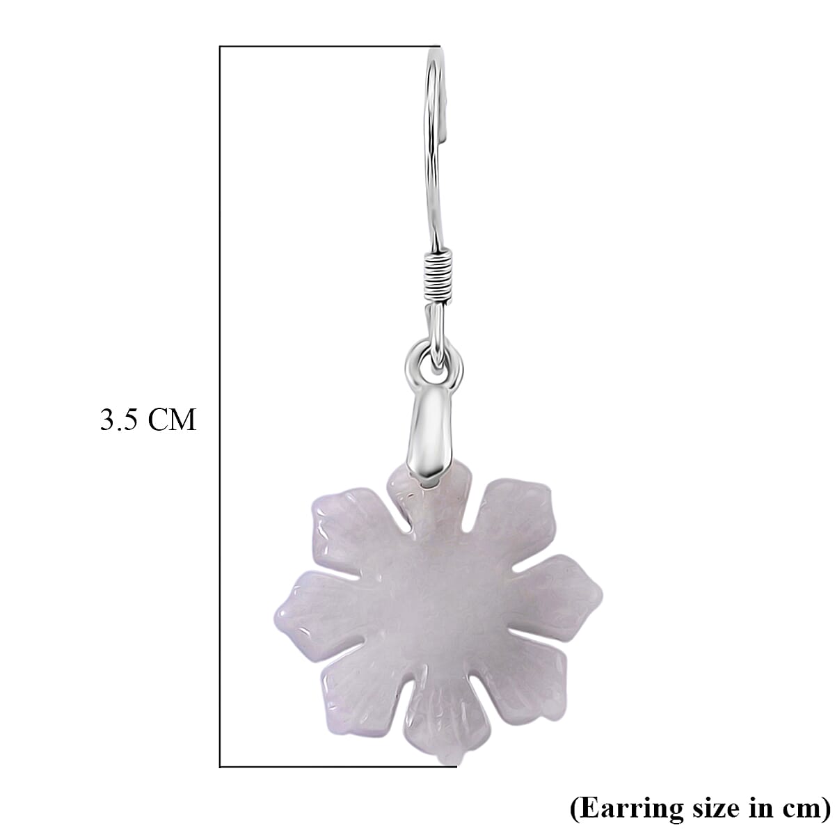 D'Joy White Jade Snowflake Earring in Rhodium Overlay Sterling Silver 20.00 Ct. 8378333 5
