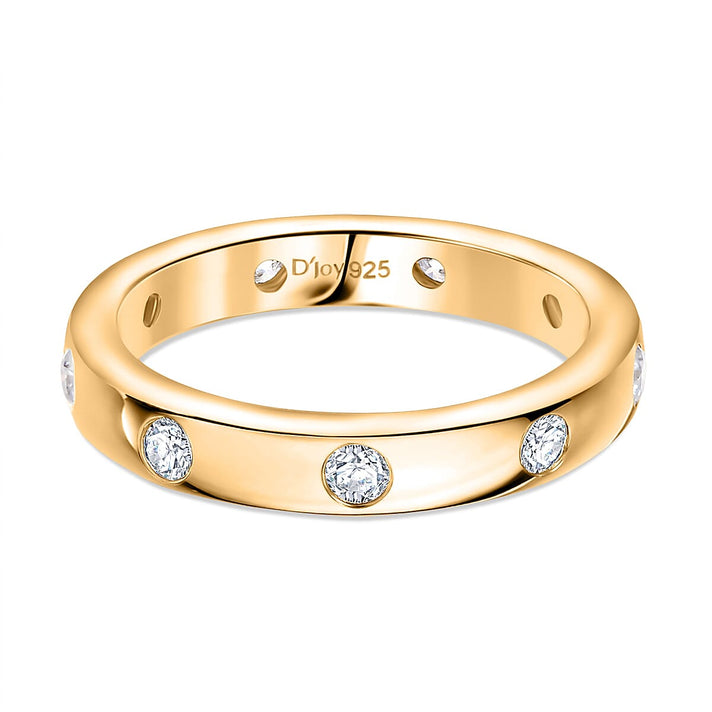 Moissanite Band Ring in 18K Yellow Gold Sterling Silver 8351977 1
