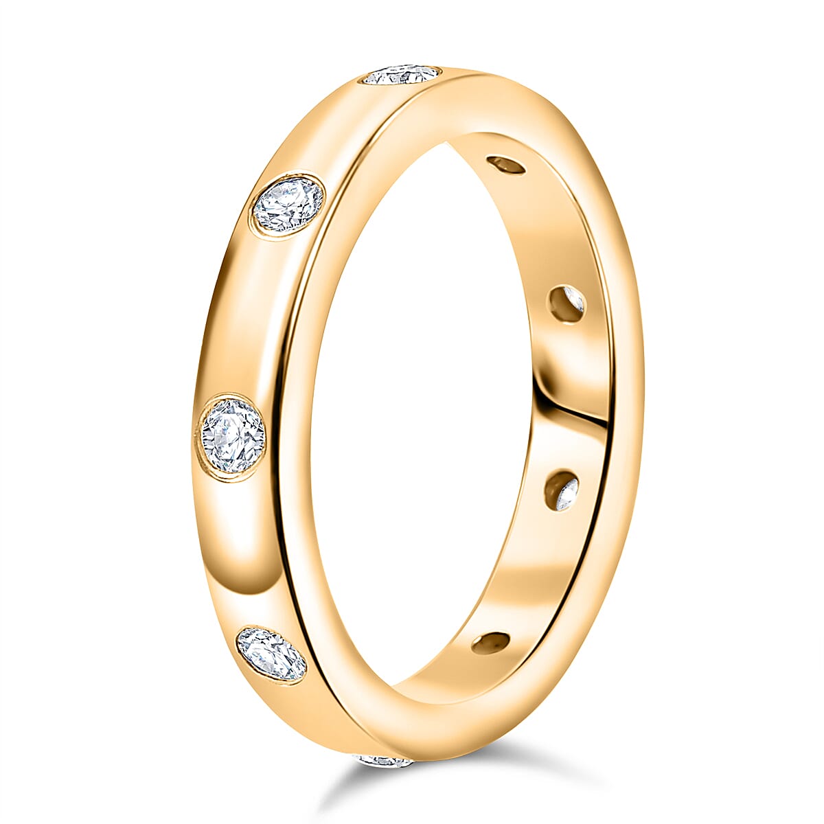 Moissanite Band Ring in 18K Yellow Gold Sterling Silver 8351977 4
