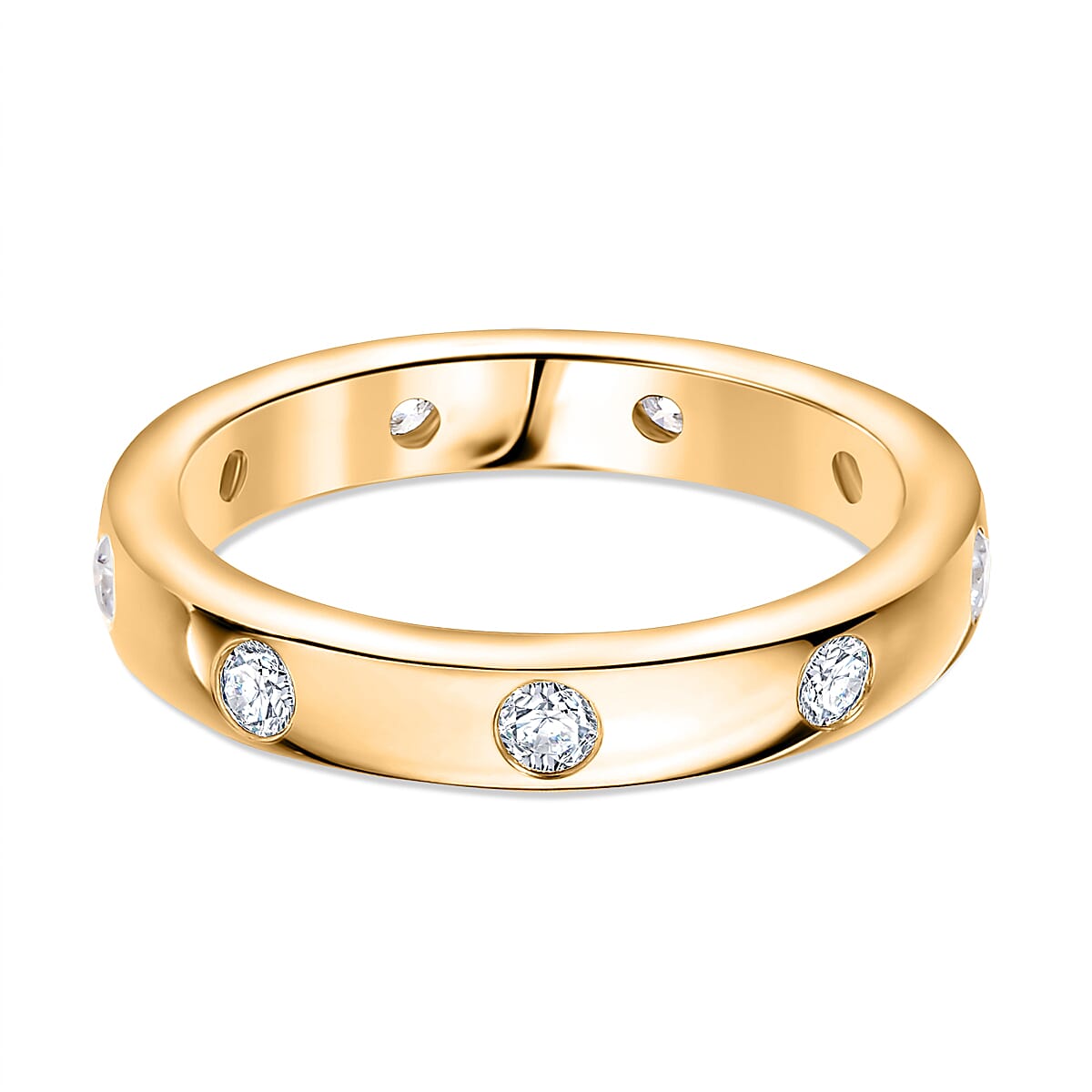 Moissanite Band Ring in 18K Yellow Gold Sterling Silver 8351977 5