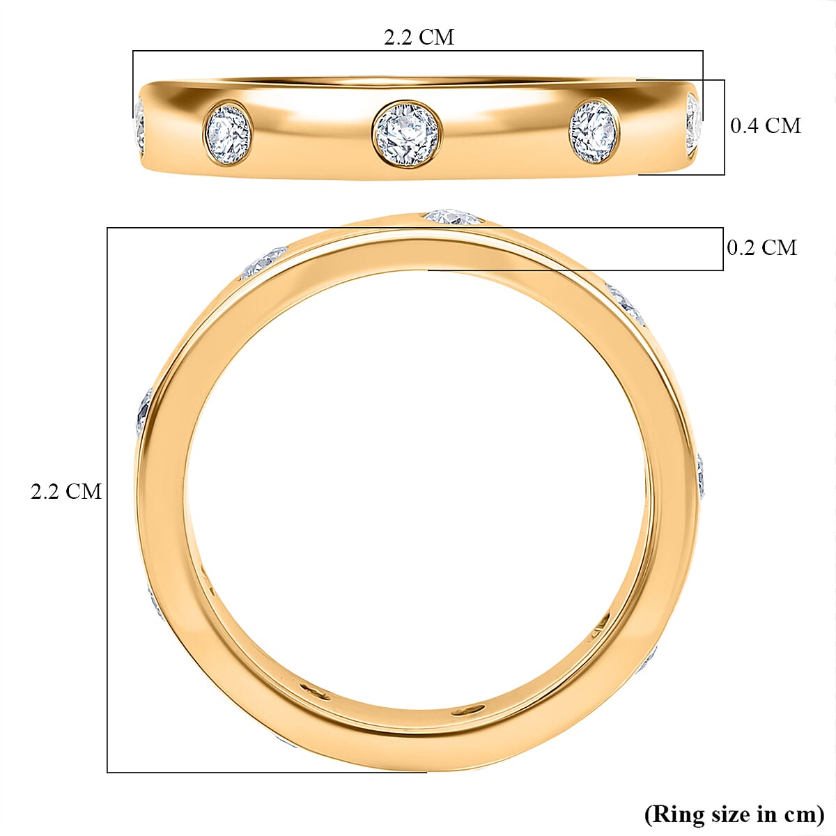 Moissanite Band Ring in 18K Yellow Gold Sterling Silver 8351977 6