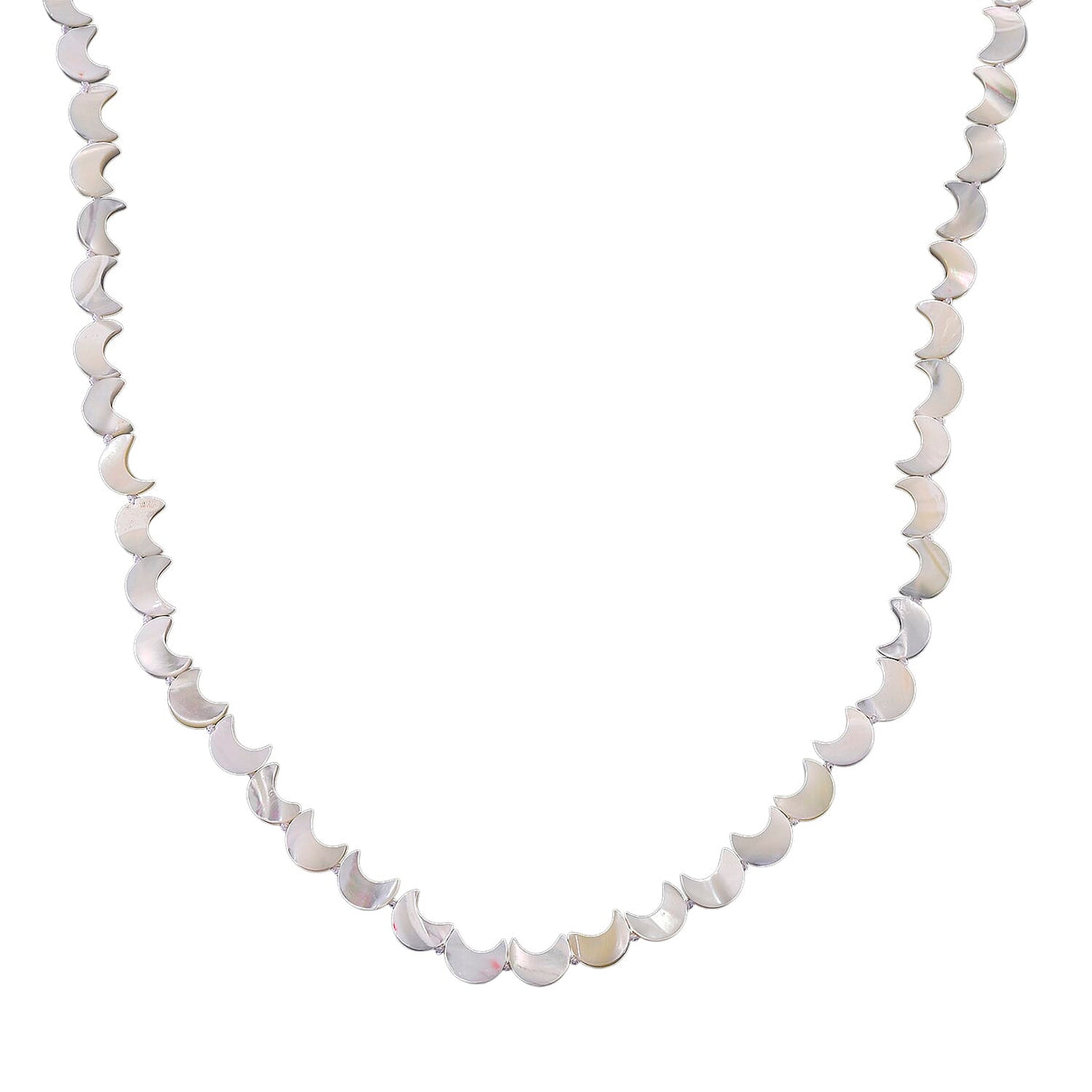 D'Joy White Mother Of Pearl Beads Necklace in Rhodium OverlaySterling Silver  80.000  Ct. 8310695 0