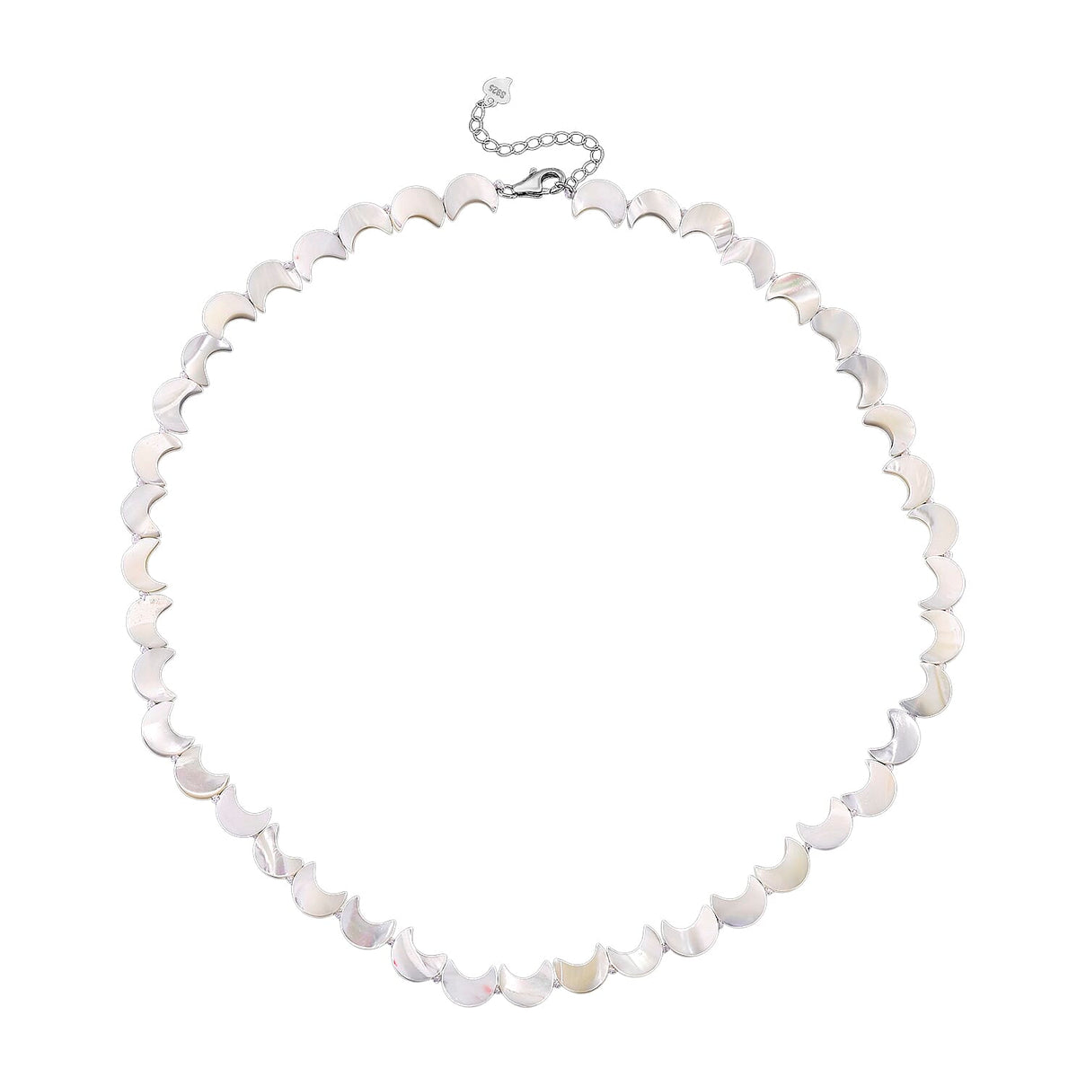 D'Joy White Mother Of Pearl Beads Necklace in Rhodium OverlaySterling Silver  80.000  Ct. 8310695 3