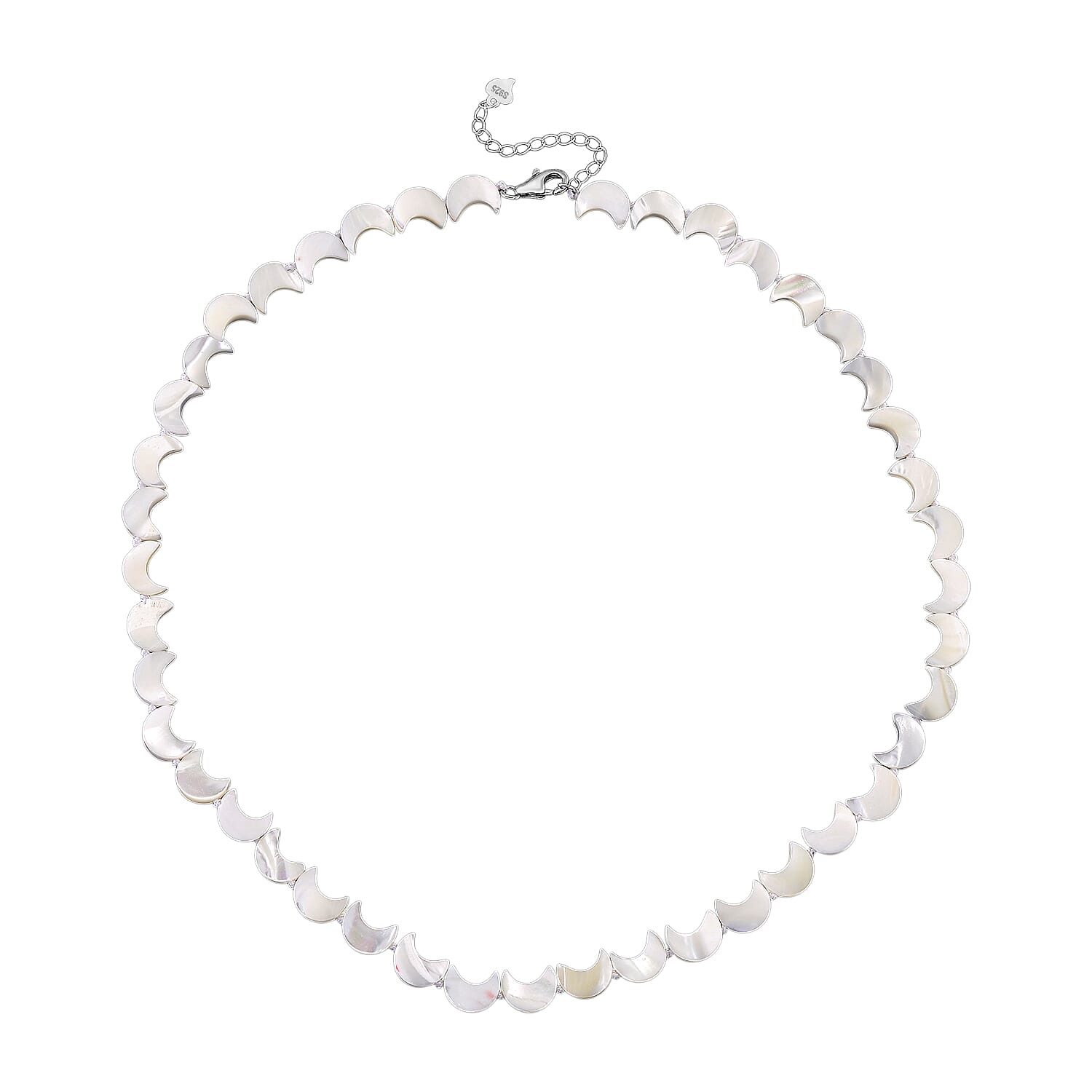 D'Joy White Mother Of Pearl Beads Necklace in Rhodium OverlaySterling Silver  80.000  Ct. 8310695 3