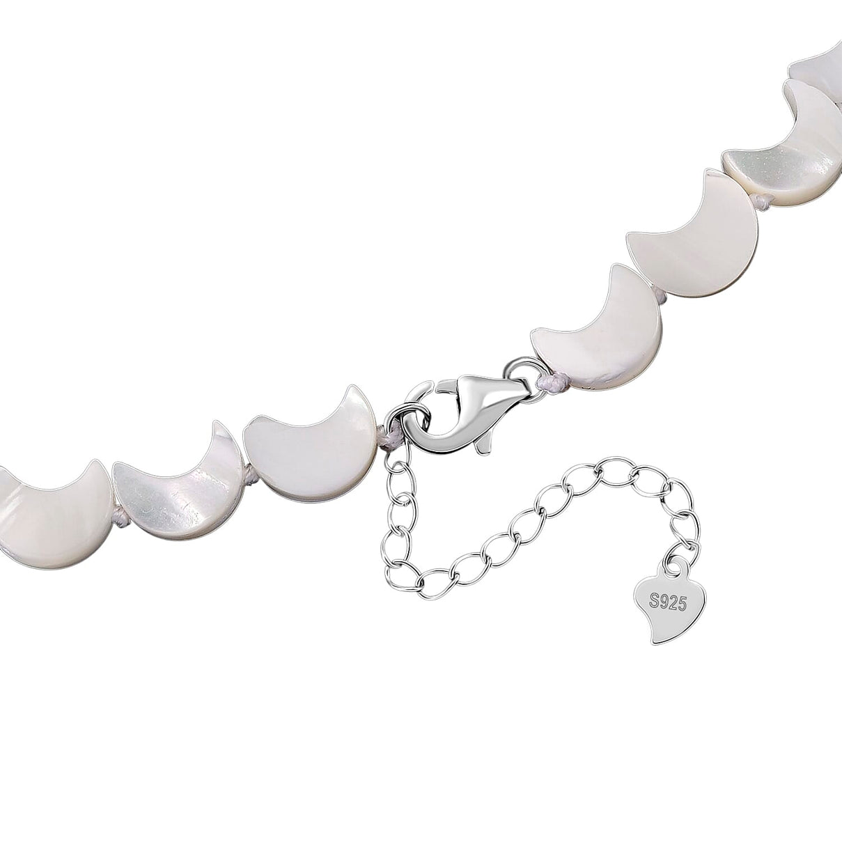 D'Joy White Mother Of Pearl Beads Necklace in Rhodium OverlaySterling Silver  80.000  Ct. 8310695 4