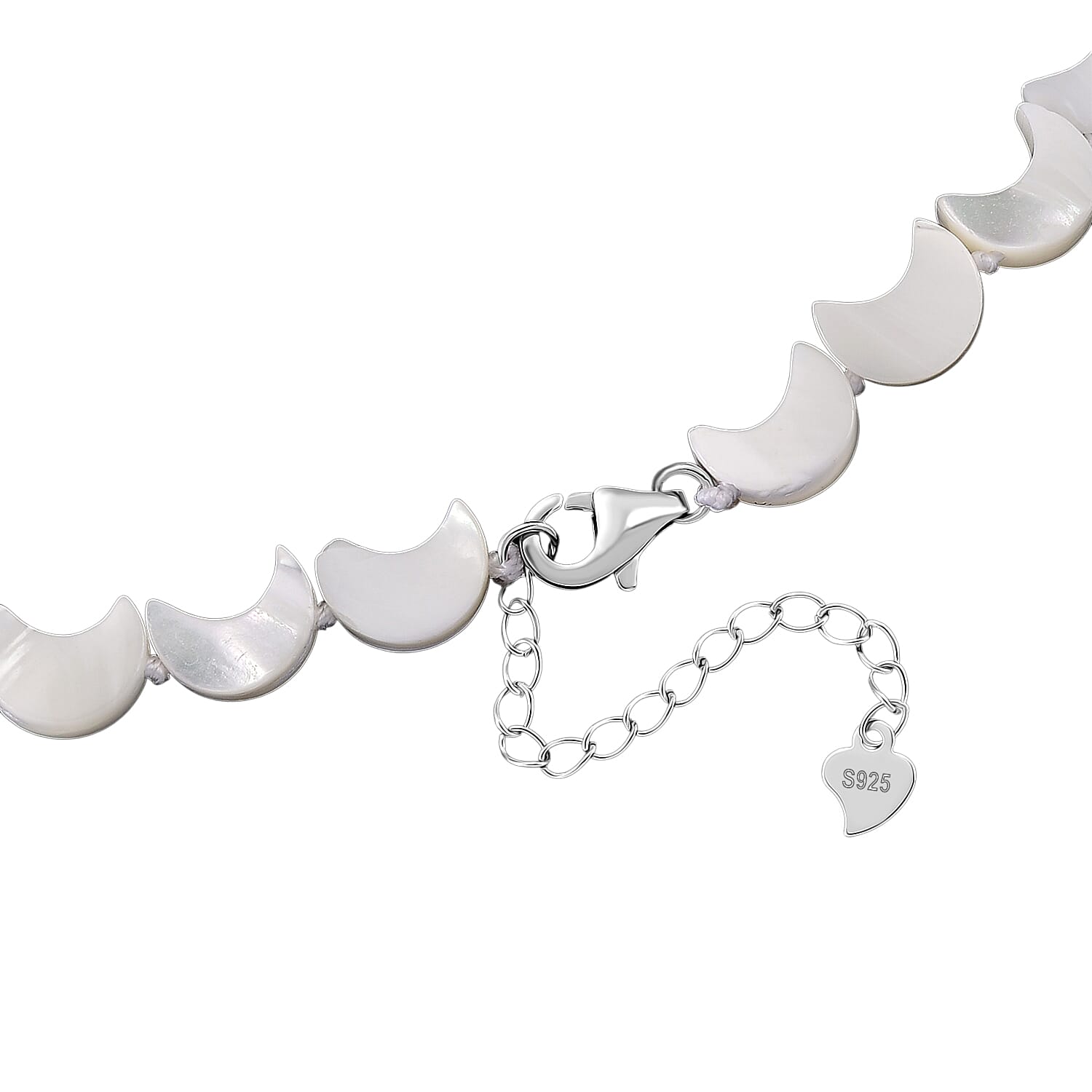 D'Joy White Mother Of Pearl Beads Necklace in Rhodium OverlaySterling Silver  80.000  Ct. 8310695 4