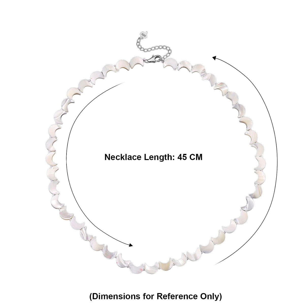 D'Joy White Mother Of Pearl Beads Necklace in Rhodium OverlaySterling Silver  80.000  Ct. 8310695 5