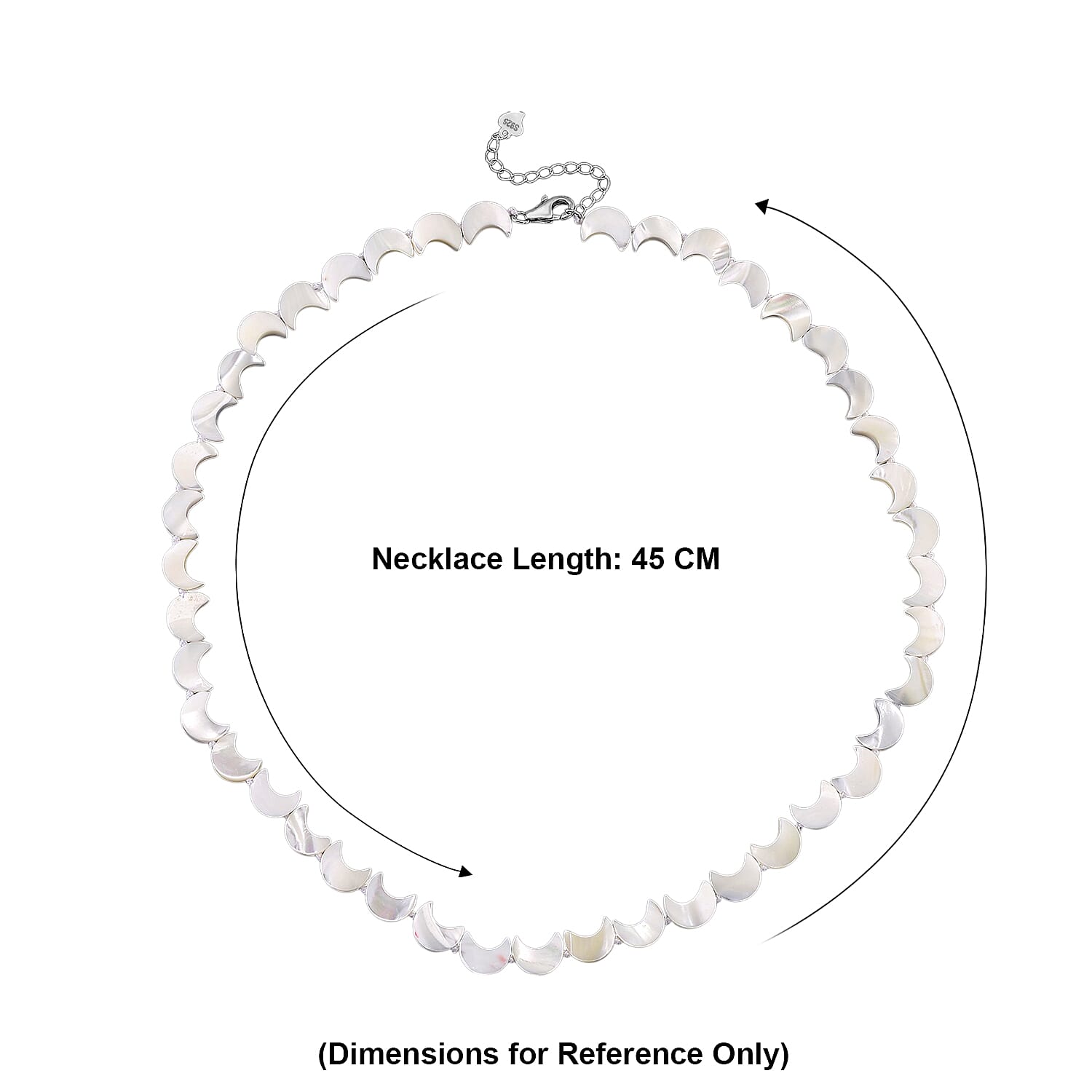 D'Joy White Mother Of Pearl Beads Necklace in Rhodium OverlaySterling Silver  80.000  Ct. 8310695 5