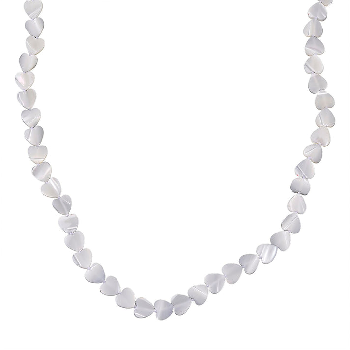 D'Joy White Mother Of Pearl Beads Necklace in Rhodium OverlaySterling Silver  80.000  Ct. 8310697 1