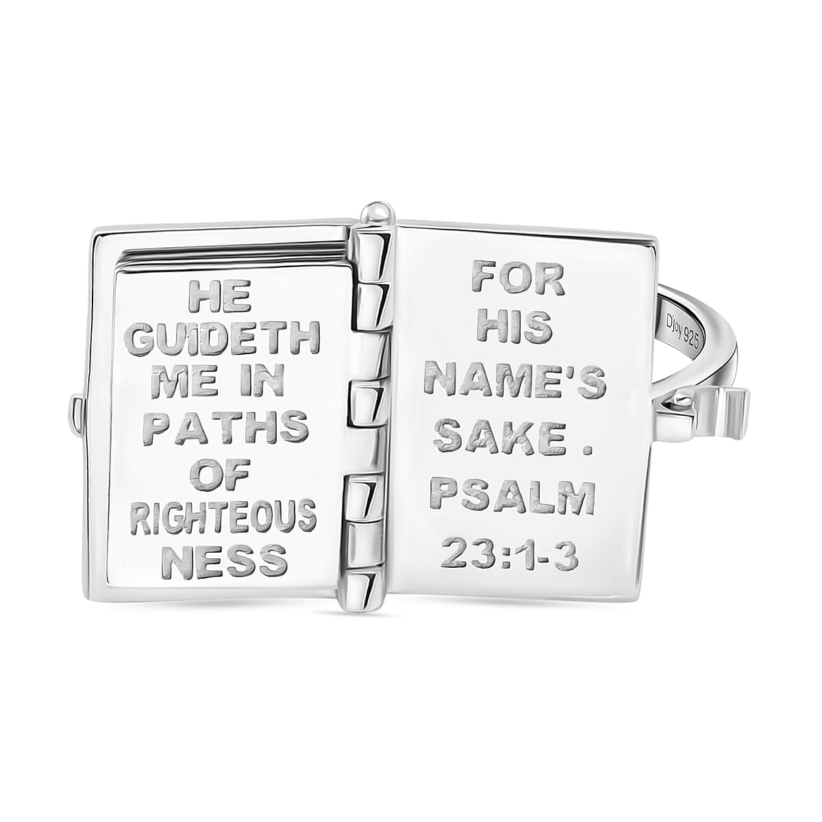 D'Joy Bible Ring in Yellow Gold Plated &amp; Rhodium Overlay Sterling Silver V32572674 6