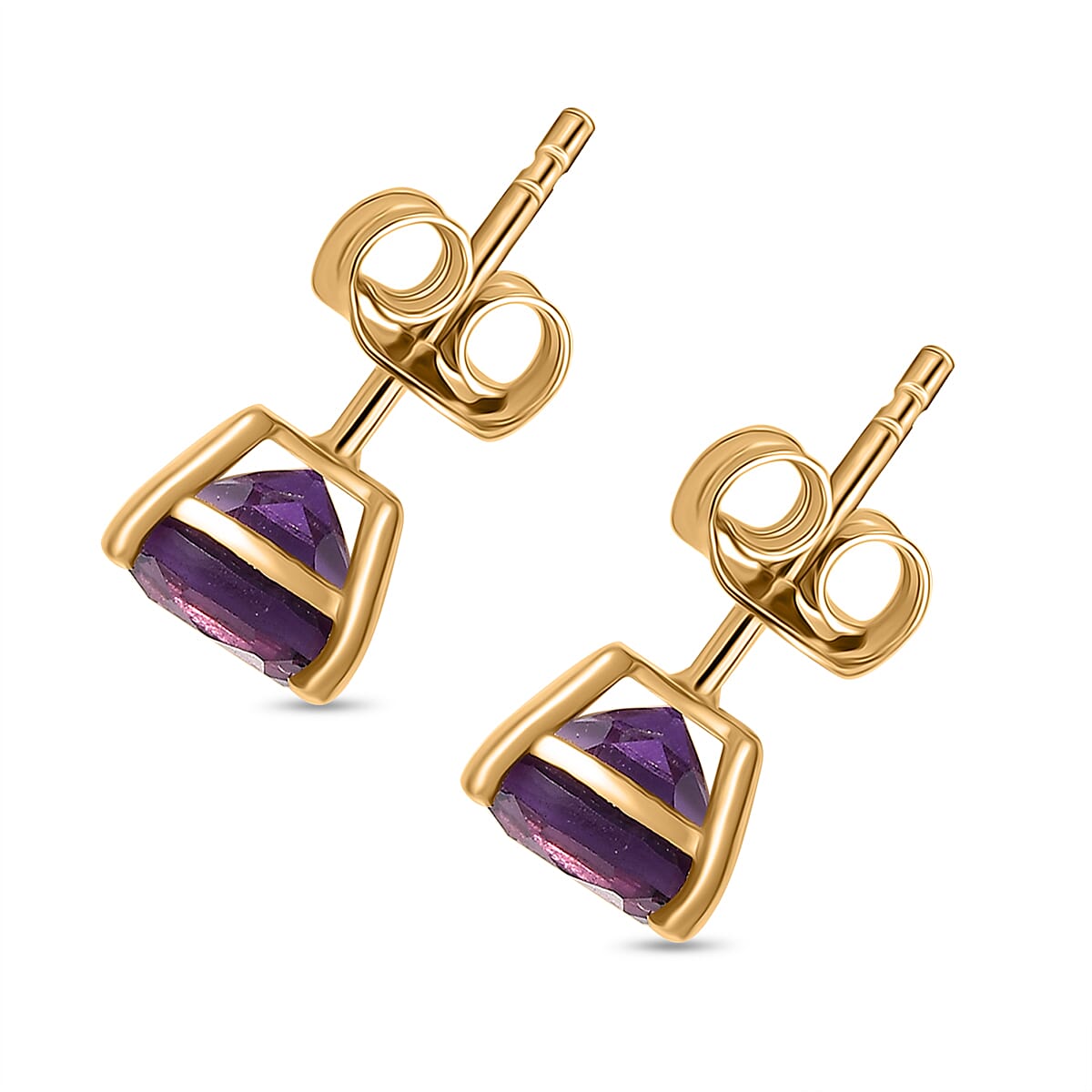 Djoy African Amethyst Earring with Push Back in 14K Yellow Gold Overlay Sterling Silver 2.80 Ct. 8182014 5