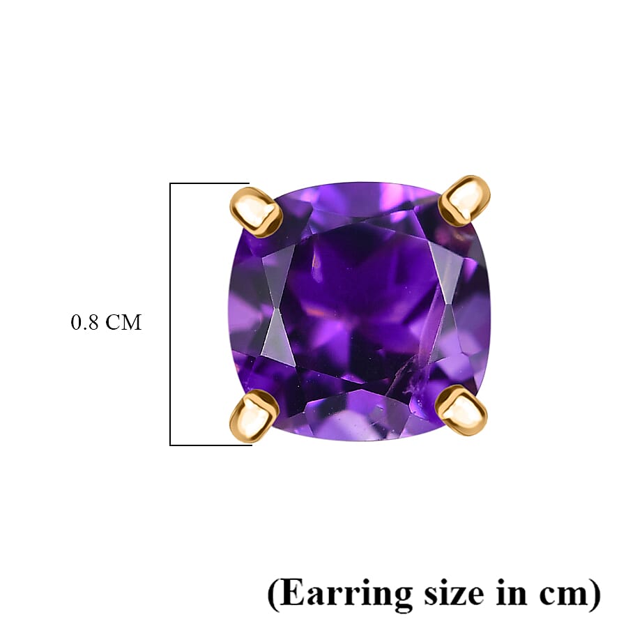 Djoy African Amethyst Earring with Push Back in 14K Yellow Gold Overlay Sterling Silver 2.80 Ct. 8182014 6