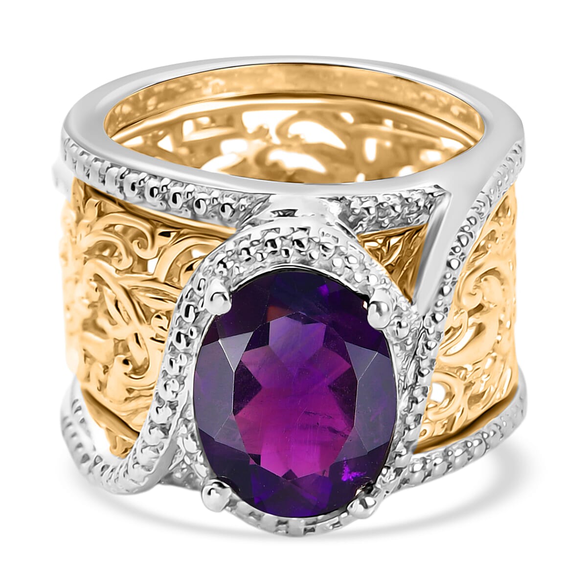 ROMA DESIGNER OUTLET CLOSEOUT African Amethyst OV 11x9  Solitaire Ring  3.27 Ct. 8195973 0