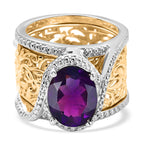 ROMA DESIGNER OUTLET CLOSEOUT African Amethyst OV 11x9  Solitaire Ring  3.27 Ct.