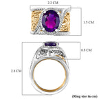 ROMA DESIGNER OUTLET CLOSEOUT African Amethyst OV 11x9  Solitaire Ring  3.27 Ct.