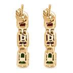 D'joy African Amethyst & White Zircon Dangling Earring in 18K Vermeil Yellow Gold Plated Sterling Silver 4.04 Ct.
