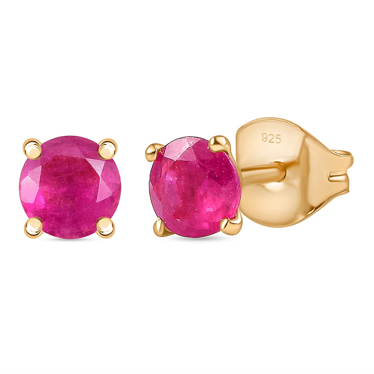 African Ruby Earring in 14K Gold Plated Sterling Silver 1.52 Ct. 8185291 0