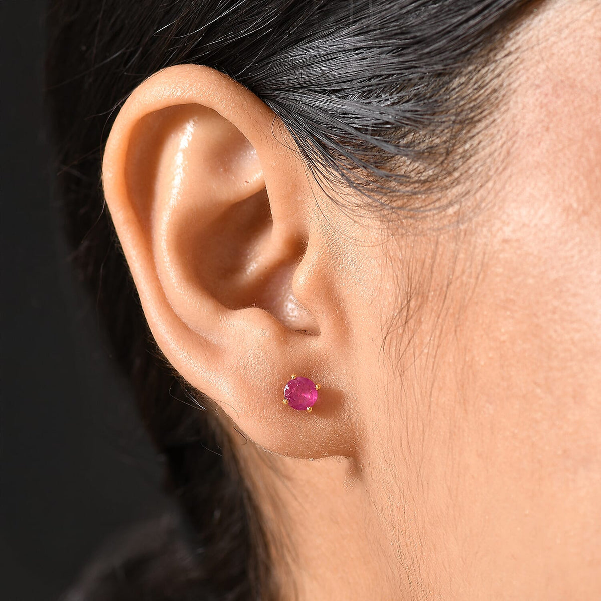 African Ruby Earring in 14K Gold Plated Sterling Silver 1.52 Ct. 8185291 3