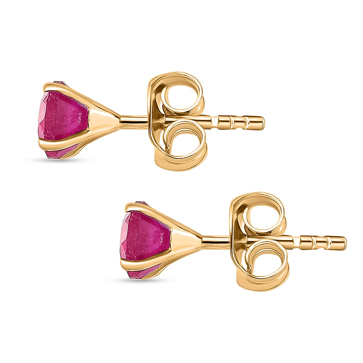 African Ruby Earring in 14K Gold Plated Sterling Silver 1.52 Ct. 8185291 4