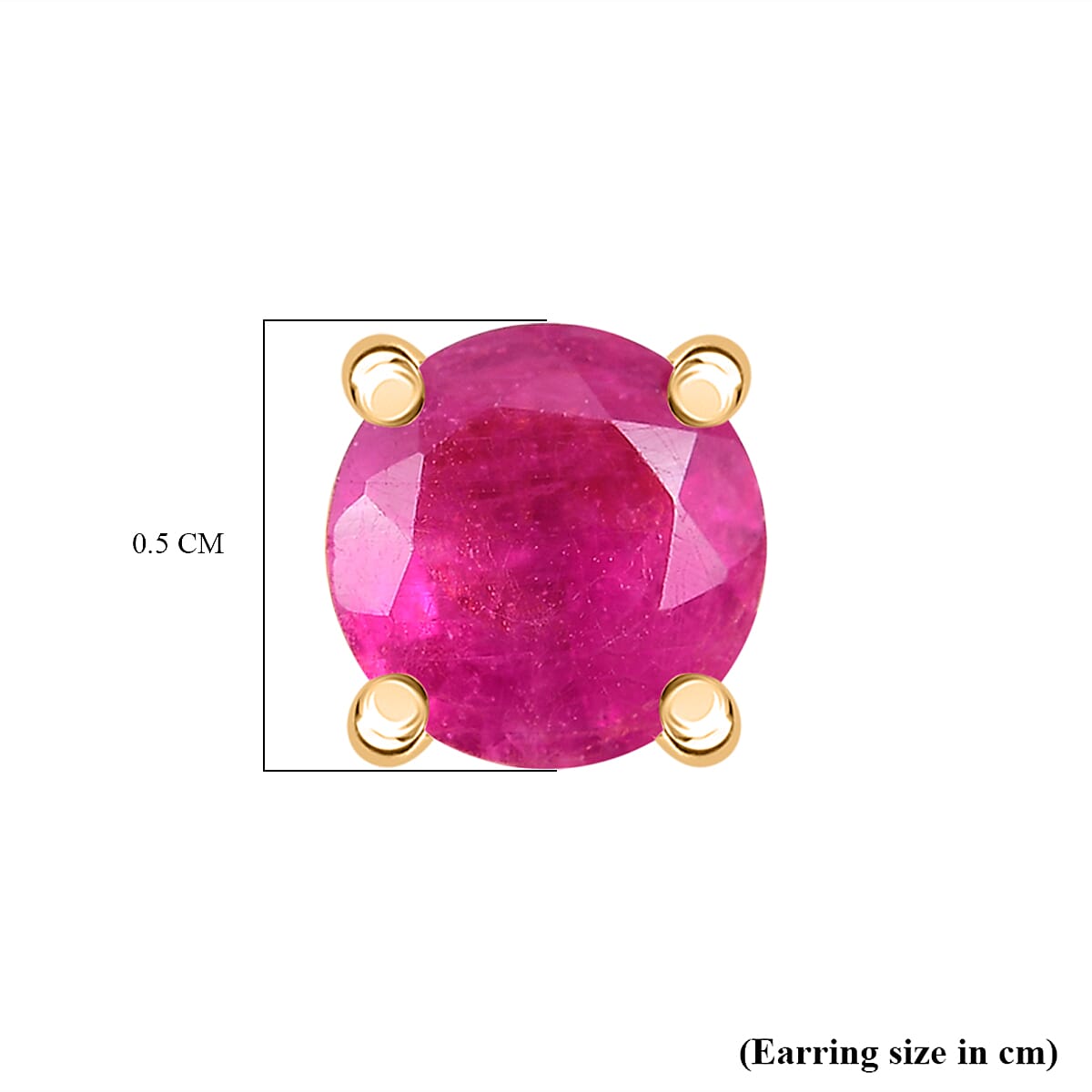 African Ruby Earring in 14K Gold Plated Sterling Silver 1.52 Ct. 8185291 5