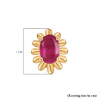D'joy African Ruby Solitaire Stud Push Post Earring in 14K Gold OverlaySterling Silver  1.348  Ct.