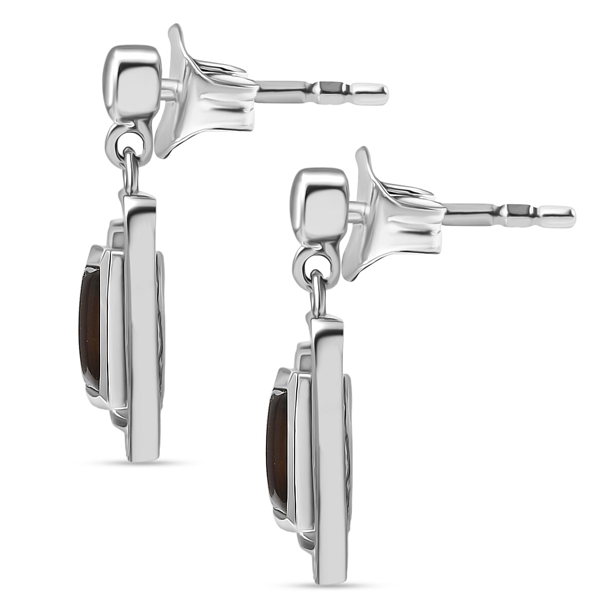 D'joy Ammolite Dangling Earring in Rhodium Overlay Sterling Silver 2.12 Ct. 8191837 4
