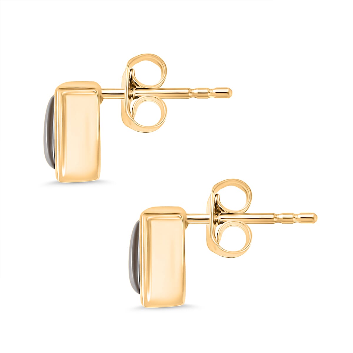 AA Canadian Ammolite Solitaire Stud Push Post Earring in 18K Vermeil Yellow Gold Plating Sterling Silver 2.12 Ct. 8196584 4