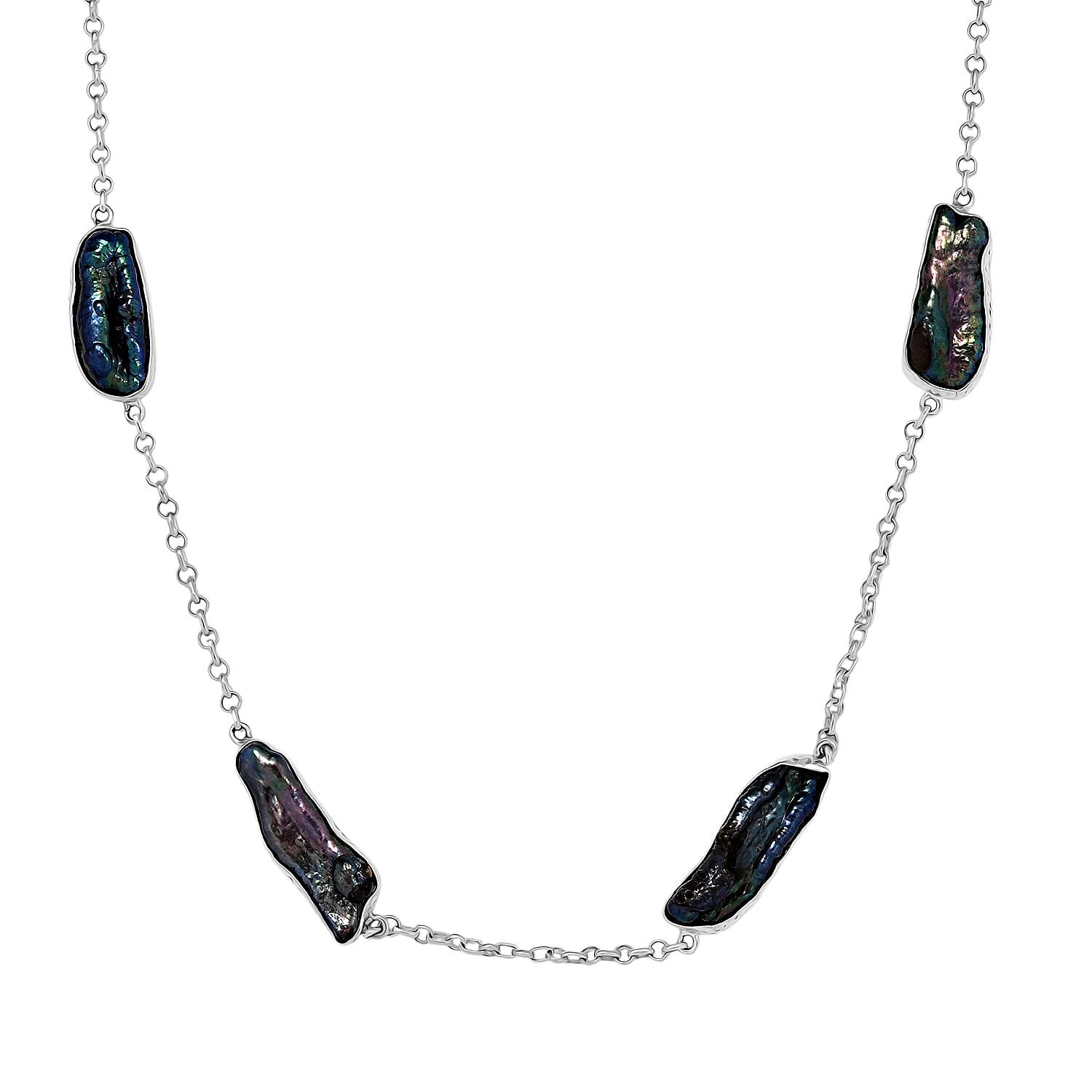 Royal Bali Collection - Biwa Pearl Necklace (Size 22) Sterling Silver Silver Wt. 13.20 Gms. 8225659 0