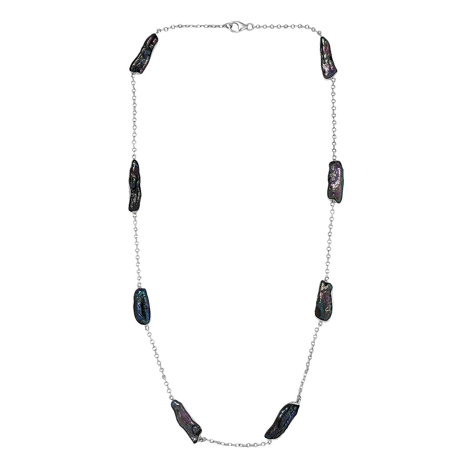 Royal Bali Collection - Biwa Pearl Necklace (Size 22) Sterling Silver Silver Wt. 13.20 Gms. 8225659 4