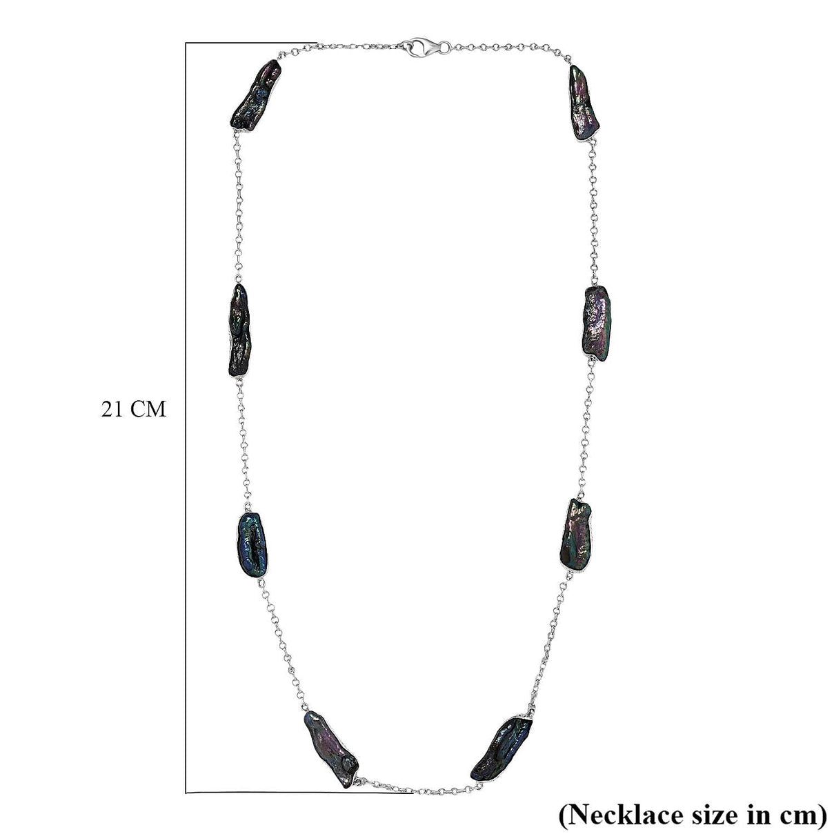 Royal Bali Collection - Biwa Pearl Necklace (Size 22) Sterling Silver Silver Wt. 13.20 Gms. 8225659 6