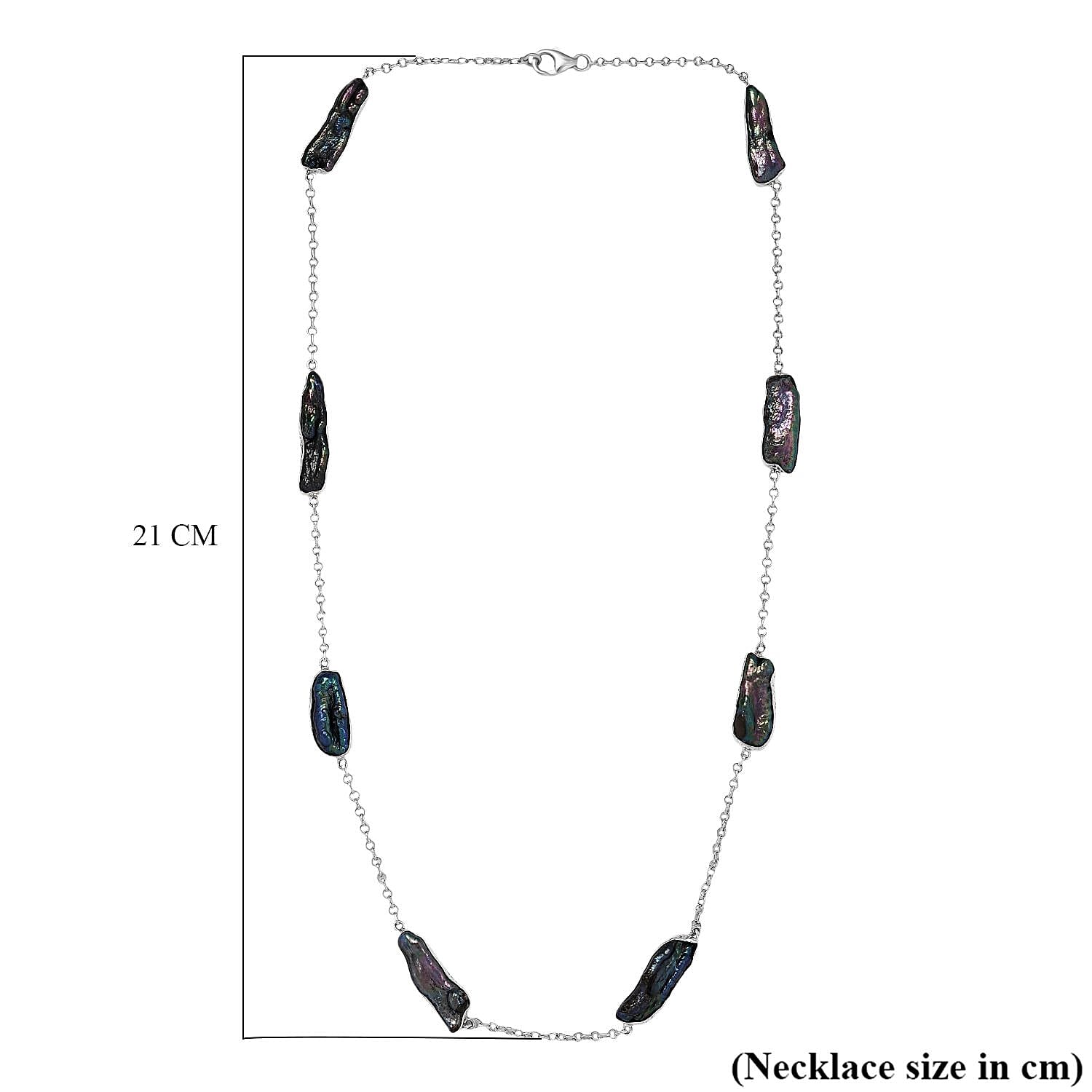 Royal Bali Collection - Biwa Pearl Necklace (Size 22) Sterling Silver Silver Wt. 13.20 Gms. 8225659 6